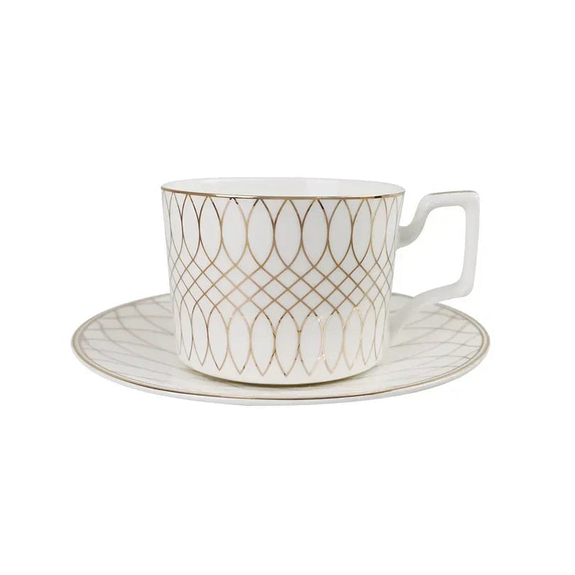 Luxe Ivory Lattice Cup & Saucer Set