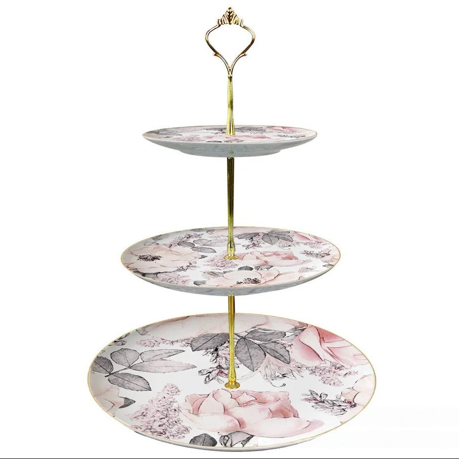 Blush Reverie Three‑Tier Dessert Stand