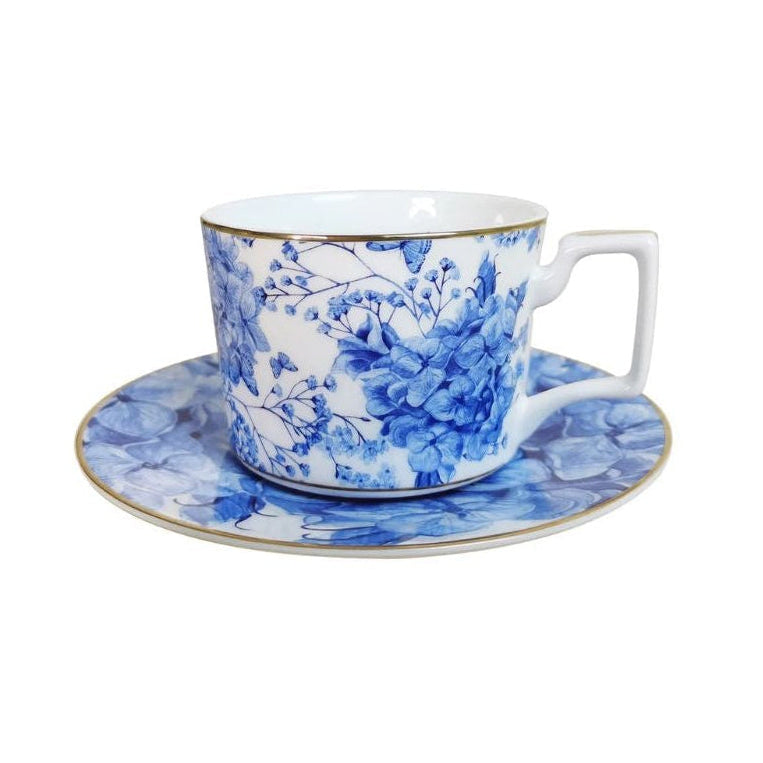Azure Bloom Cup & Saucer Set