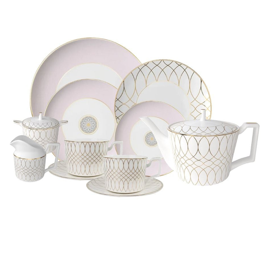 Luxe Ivory Lattice Set for Two — Hosting Edition