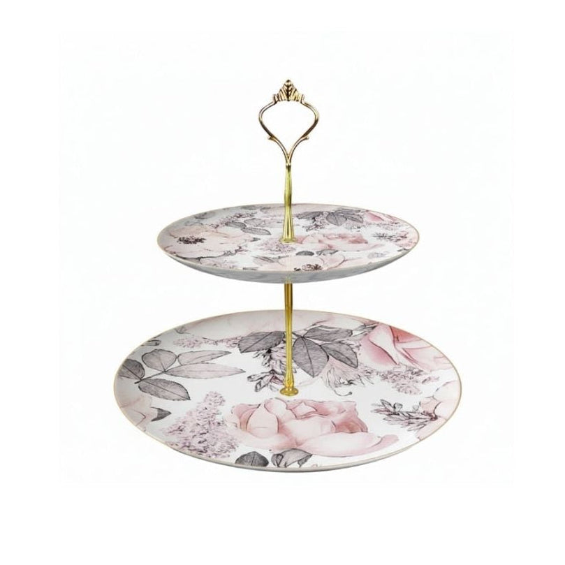 Blush Reverie Two‑Tier Dessert Stand