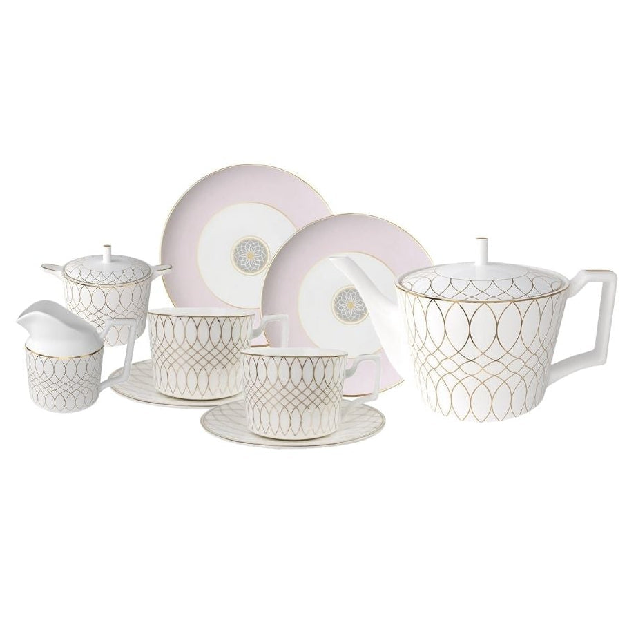 Luxe Ivory Lattice Set for Two - Table Set