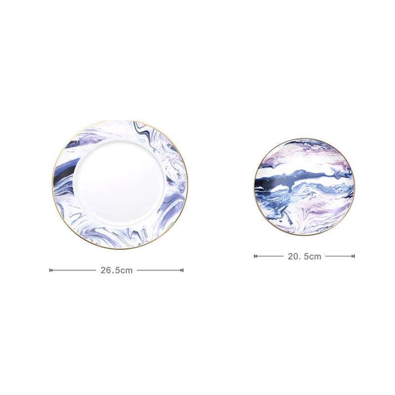 Aurora Marble Plate Set